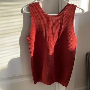 Loft Sleeveless sweater, Burnt Red, Large Petite